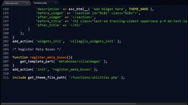 Wordpress Template page Villa Detail  and Gallery Slider Lightbox using Alpine Js