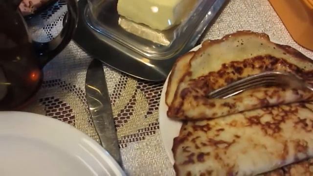 беляши и блины с форелью