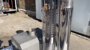 Внешняя печь AltWood 45 кВт для Офуро Фурако | Выносная печь для подогрева воды в купели