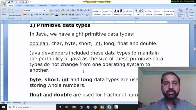 Java Variables And Data Types | Variables And Data Types In Java Programming | Java Tutorial