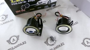 ПТФ с глазами ангела врезные светодиодные ДХО + противотуманная фара