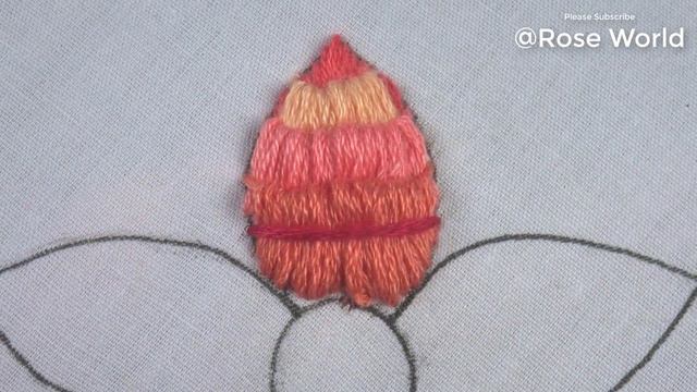 Hand embroidery super easy colorful flower design with amazing color layering thread & needle work