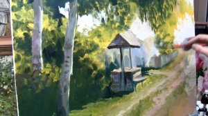 Мастер Класс живописи маслом Александра Южакова Деревенский пейзаж