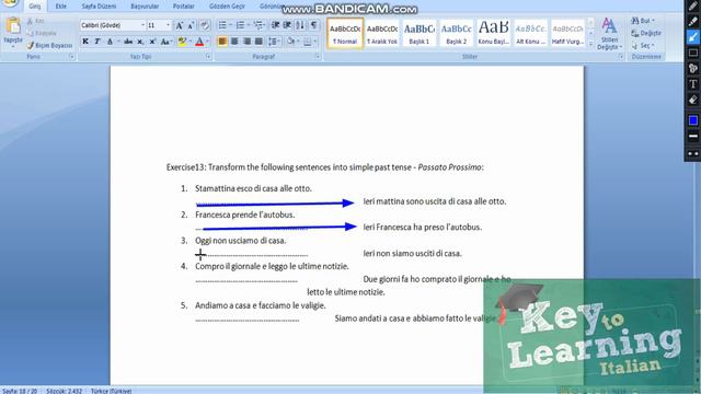 Exercise on simple past tense in Italian - Esercizi sul Passato Prossimo смотреть онлайн
