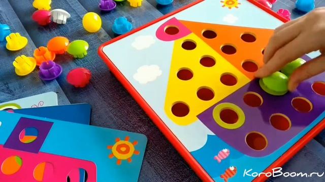 Мозаика "Веселые пуговки" с набором карточек смотреть онлайн