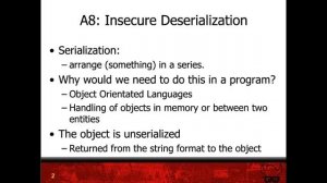 Professionally Evil Fundamentals: OWASP Top 10 A8 Insecure Deserialization