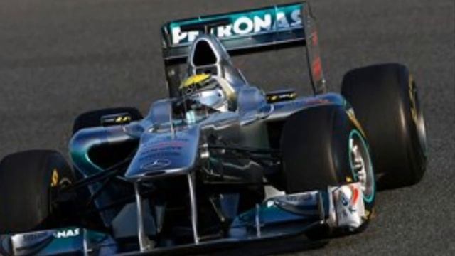 The new Mercedes GP F1 car смотреть онлайн