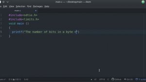 C programming : The number of bits in a byte using  limits.h