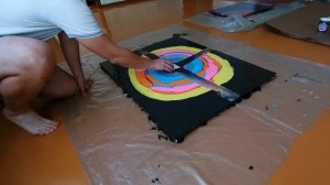 Техника FLUID ART/ЖИДКИЙ АКРИЛ. Абстрактная картина акрилом. ACRYLIC POURING SWIPE TECHNIQUE.