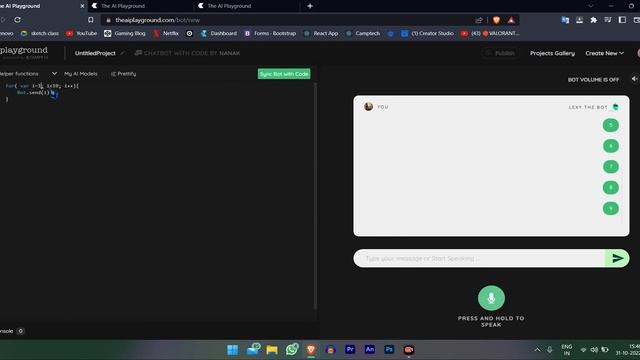 Making a table counting chatbot using For loops in java script смотреть онлайн