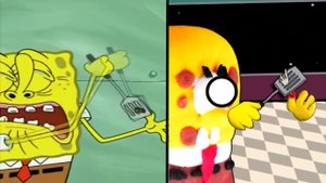 SpongeBob Removing A Splinter In Among Us | FULL Animation