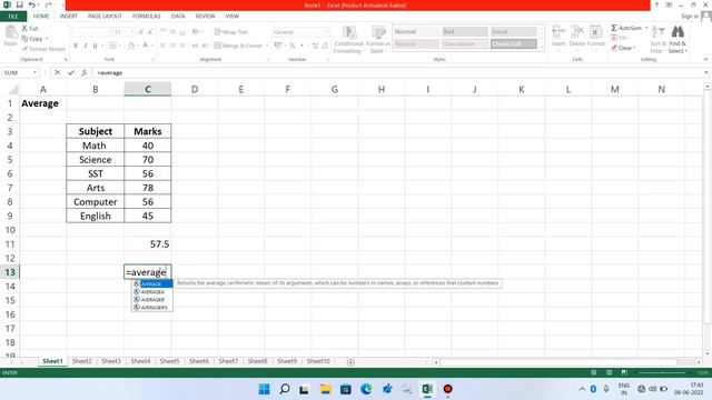 AVERAGE formula in excel | Excel AVERAGE Function