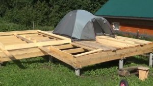 Строим каркасный дом для постоянного проживания своими руками (ч. 10). Палатку -  на каркас пола