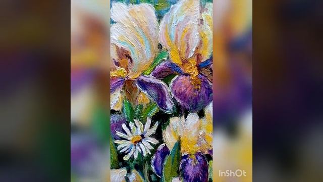 Жёлтые ирисы. Картина маслом. Изобразительное искусство смотреть онлайн