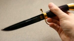 Нож "Финка НКВД" (черный клинок,позолота)