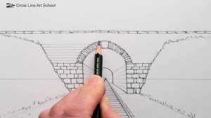 How to Draw using 1-Point Perspective: Train Track and Tunnel