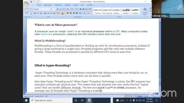 Hardware - Processor B.Sc.IT-PPU(2021-2024), 10.3.2022 by Murali Sir - CIMAGE смотреть онлайн