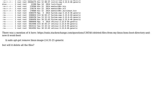 Unix & Linux: Correct way to delete unnecessary files from /boot directory (Ubuntu) смотреть онлайн