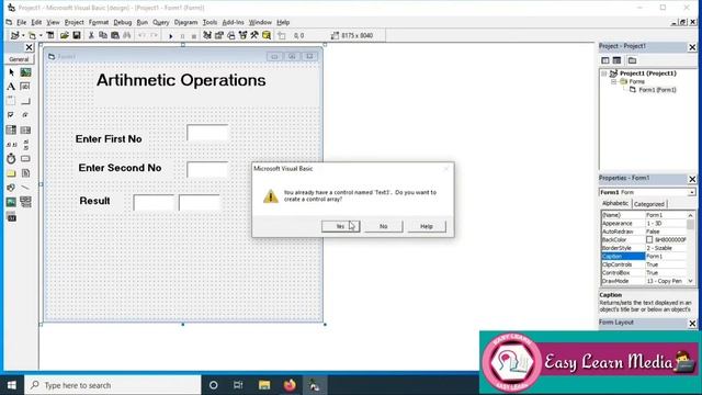 Visual Basic simple Arithmetic Operations (Addition, Subtraction, Multiplication, Division)