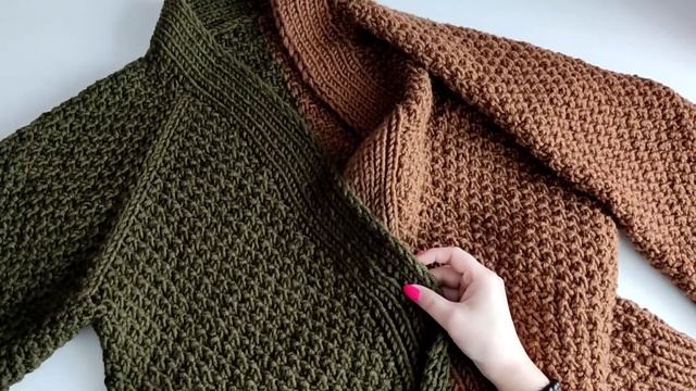 ?Кардиган - пальто реглан сверху спицами // Кардиган без швов // Cardigan / Alize superlana MAXI. ?