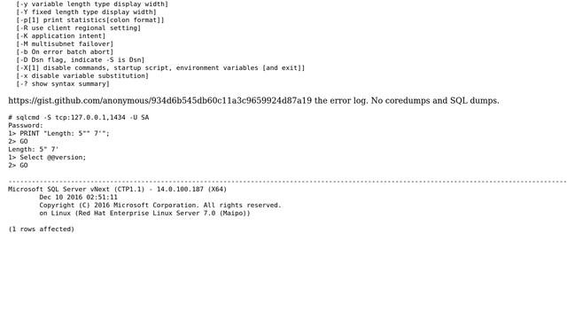 Installed SQL Server On RHEL7 And Received - Sqlcmd: Error: Microsoft ODBC Driver 13 For SQL...