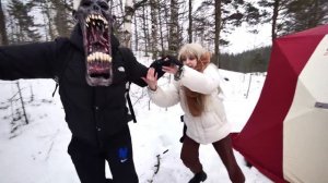 Дрон Снял ДЛИННОЛИЦЕГО ДЕМОНА в РЕАЛЬНОЙ ЖИЗНИ рядом с нашим домом!