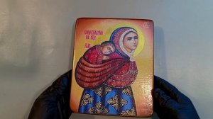 Икона ручной работы "Колыбельная Пресвятой Богородицы" размер 16*19 см #благословение