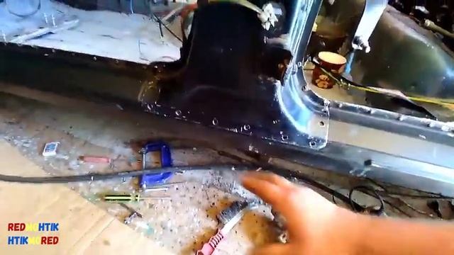 Ввариваю пороги и пол ,грунтовка пола и днища машины ,обработка днища мастикой ваз 2110 смотреть онлайн