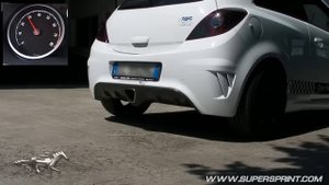 Opel Corsa OPC sound with Supersprint race exhaust (downpipe, centre pipe, muffler)