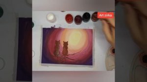 Рисуем картину, открытку ко Дню Влюбленных 14 февраля