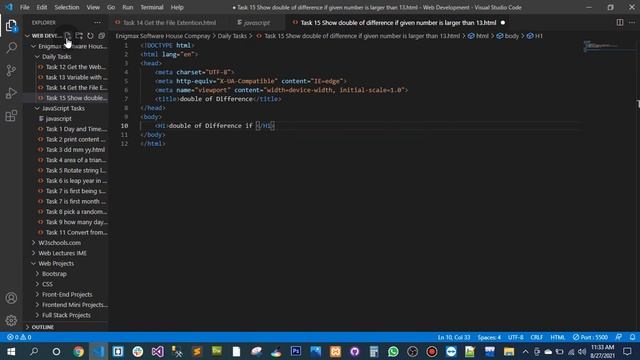 Part 3: Tasks of JavaScript like Mini Projects by Software House Company