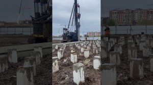 Забивка цельных железобетонных свай квадратного сечения (С120-35-9)