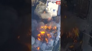 Сильный пожар в Токио на заводе по производству косметики | Новости Японии #shorts