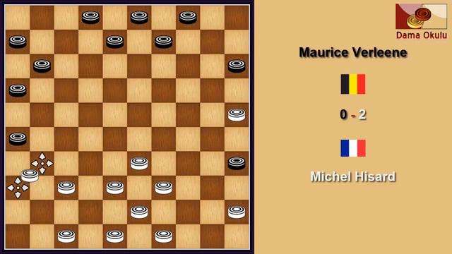 Michel Hisard (FRA) - Maurice Verleene (BEL). World Championship in International Draughts. 1956.