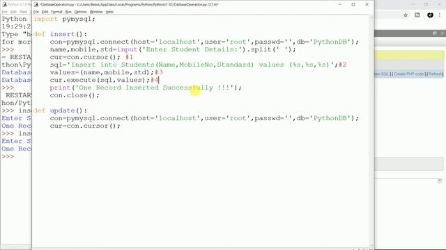 #35 Getting Start With Python | Insert,Update and Delete Operation in Python Using MySQL