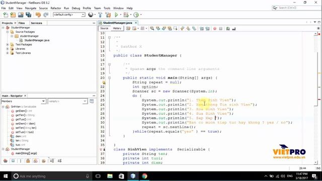 JAVA 53 - HUONG DAN TAO MENU CHO PROJECT смотреть онлайн