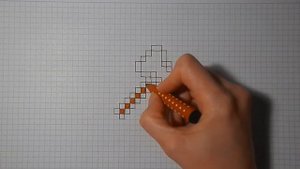 Как нарисовать по клеточкам ТОПОР МАЙНКРАФТ/251/How to draw a MINECRAFT AXE