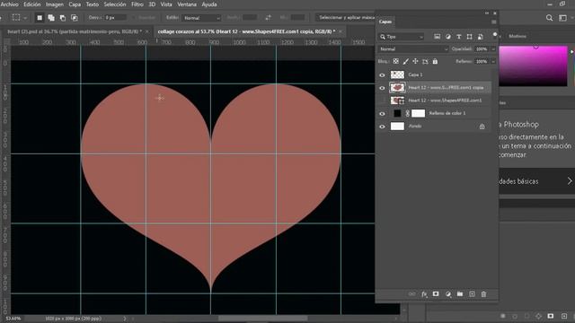 Cómo crear un Collage en forma de corazón en Photoshop (Tutorial) FACIL смотреть онлайн