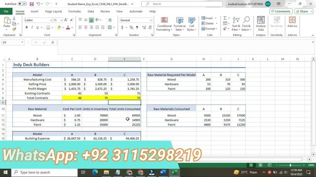 Exp19_Excel_Ch06_ML2_Deck_Builders | Exp19 Excel Ch06 ML2 Deck Builders | Complete Solution 100%