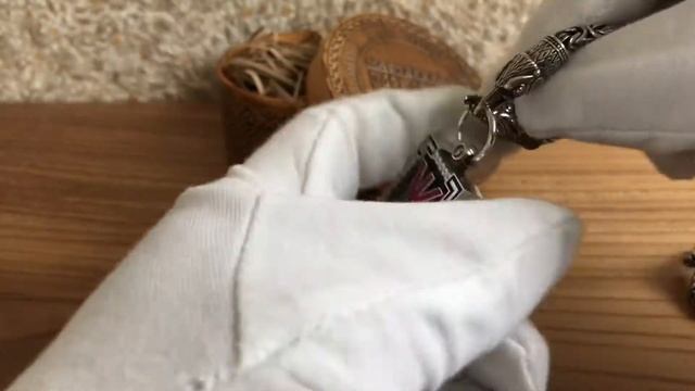 Руна Альгиз. Кулон из серебра с эмалью