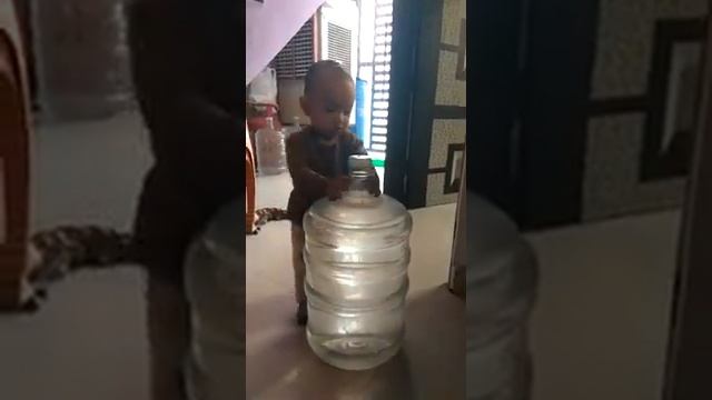 Dharv Trying to sit on Bottle смотреть онлайн