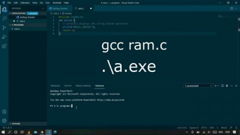 Visual Studio Code c program run problem