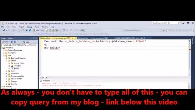 MSSQL -  Fix Error   Cannot Drop Database Dbname Because It Is Currently In Use