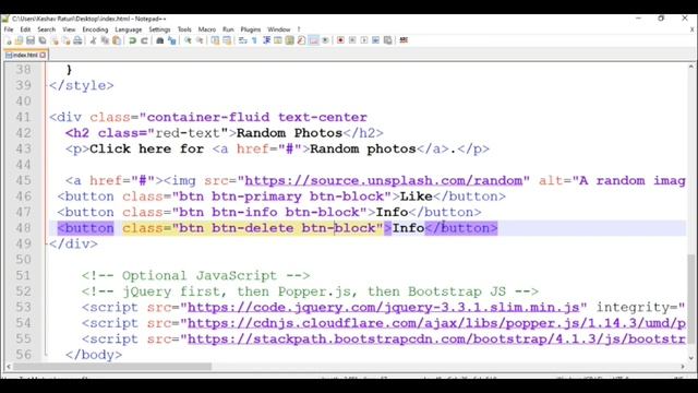 Web Development Tutorials in Hindi : User warning through btn-danger | BOOTSTRAP | HTML | Web D