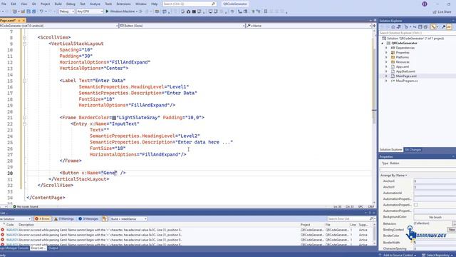 .NET MAUI  - QR Code Generator .NET 7 Visual Studio 2022