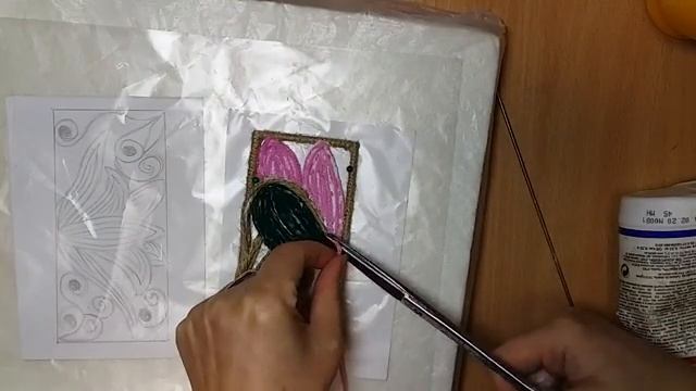 Шкатулка.Стенки.Часть 2 Джутовая филигрань.