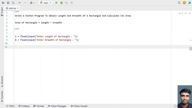 Write A Python Program To Obtain Length And Breadth Of A Rectangle And Calculate Its Area