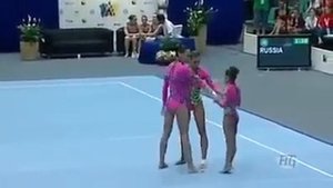 Выступление женской команды России по акробатике