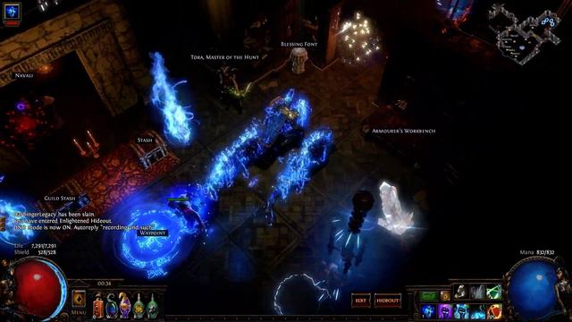 Path of Exile PoE 3.0 Harbinger league Rippling Thoughts build face tank Chimera Map