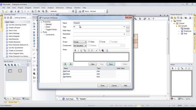 Class diagram in Enterprise Architect - Step by step guide